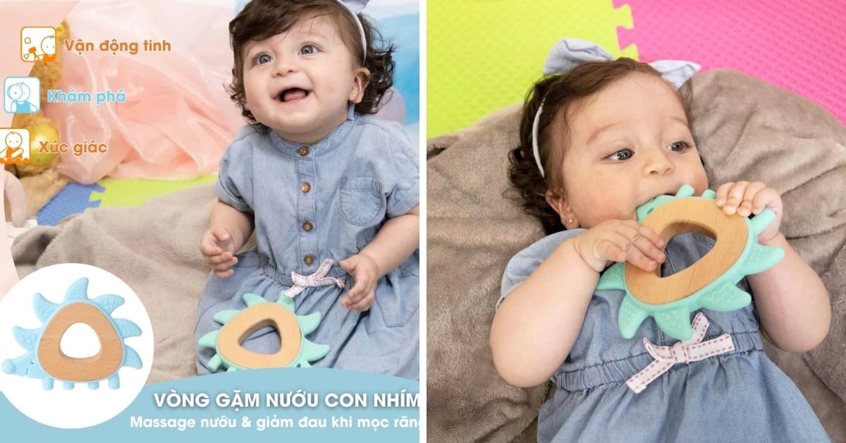 Vòng Gặm Nướu Con Nhím là món đồ chơi giúp trẻ phát triển cơ miệng một cách an toàn