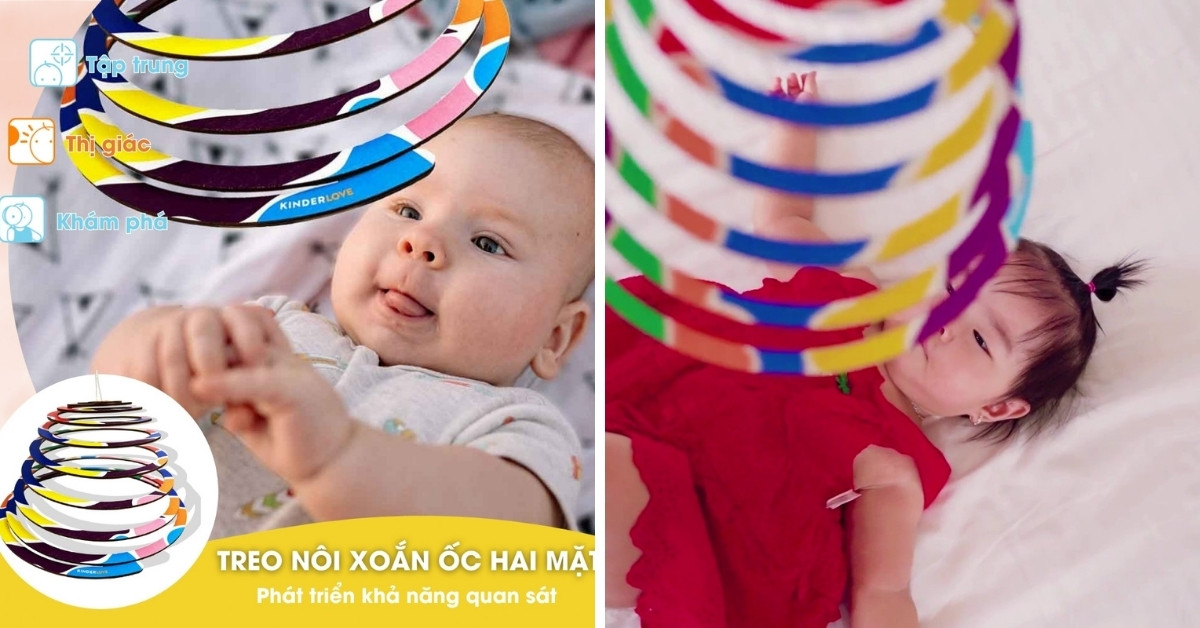 Treo Nôi Xoắn Ốc Hai Mặt là đồ chơi cho trẻ sơ sinh có thiết hình xoắn ốc độc đáo