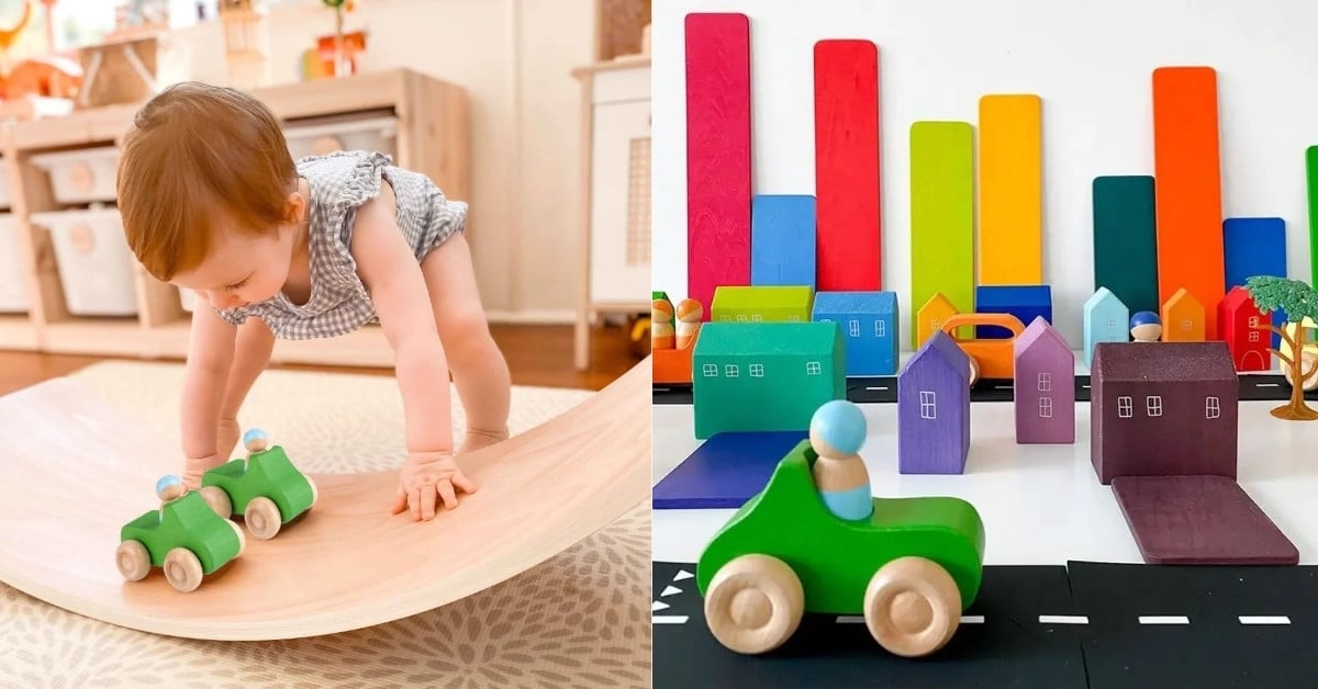Hình ảnh trẻ chơi đồ chơi trí tuệ Bé lái xe của Kinderlove