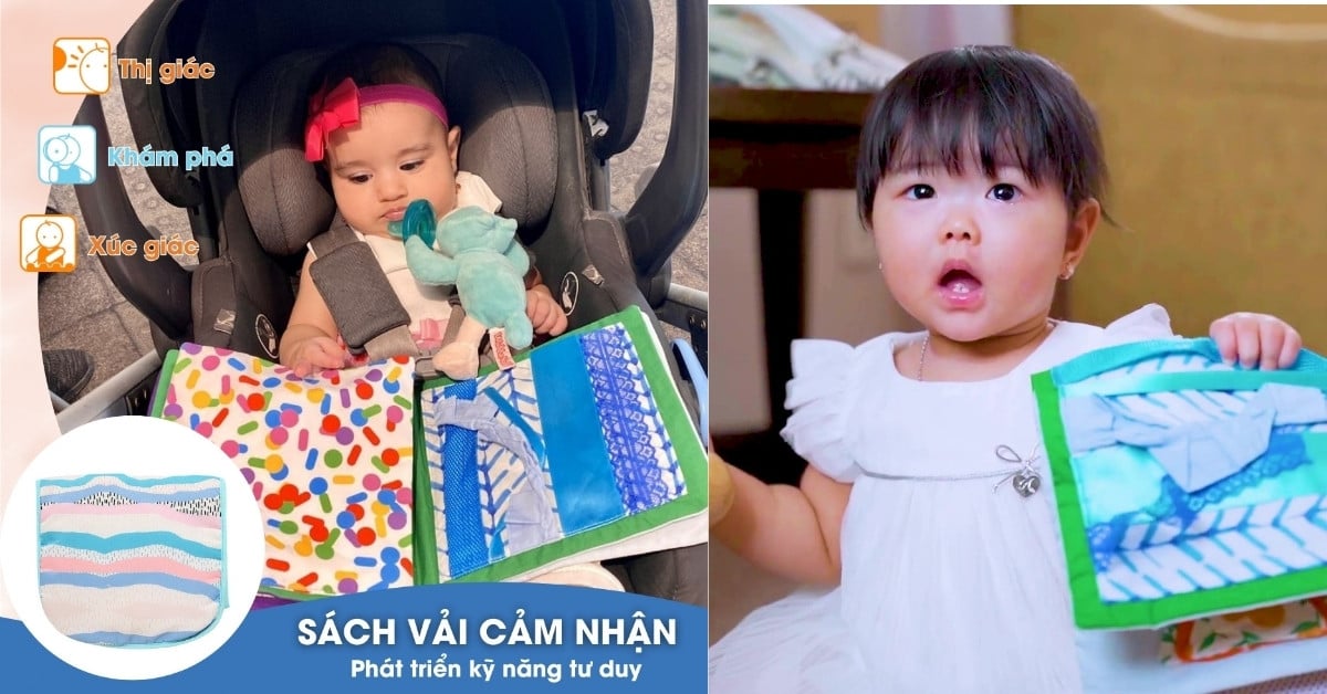 Sách Vải Cảm Nhận là đồ chơi trẻ sơ sinh có màu sắc bắt mắt kết hợp nhiều chất liệu vải mềm mại