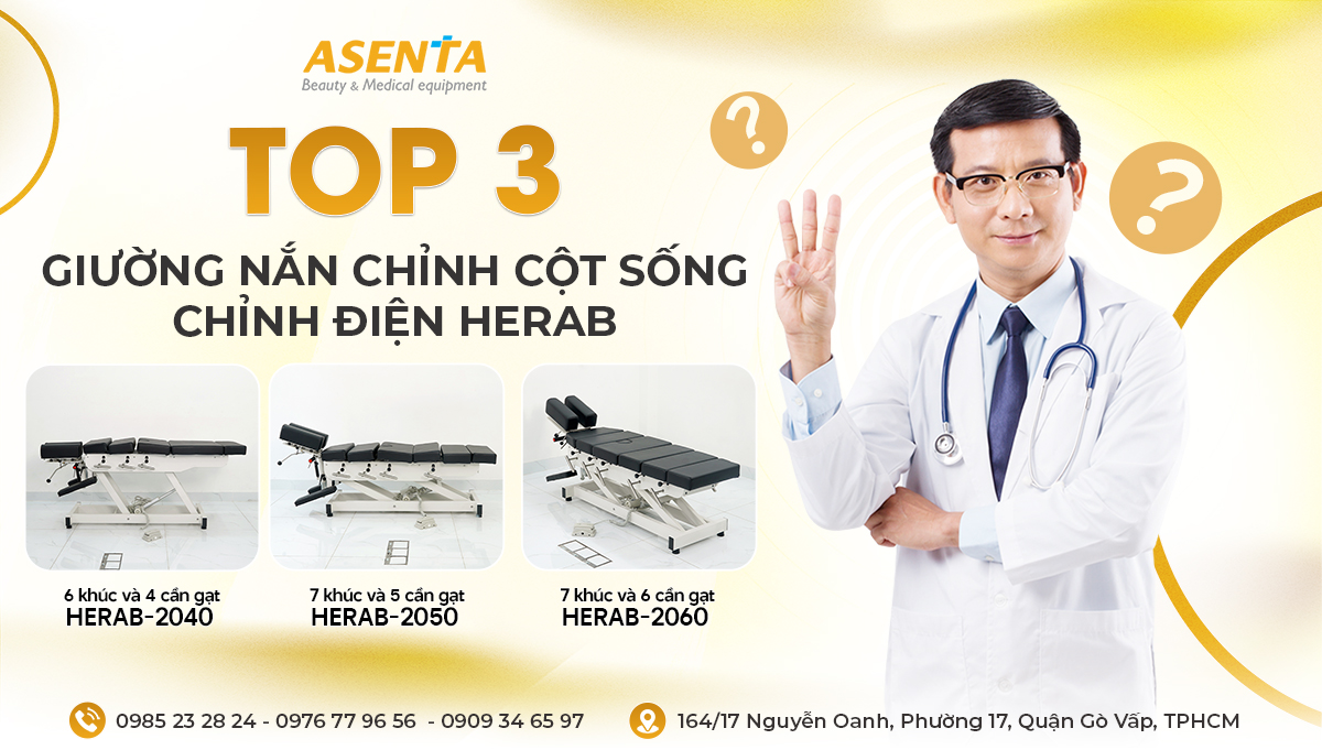 Top 3 giường nắn chỉnh cột sống chỉnh điện HERAB