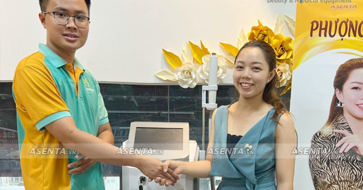 Bàn Giao Thiết Bị Thẩm Mỹ Quantumm Máy laser cao cấp Cùng Asenta