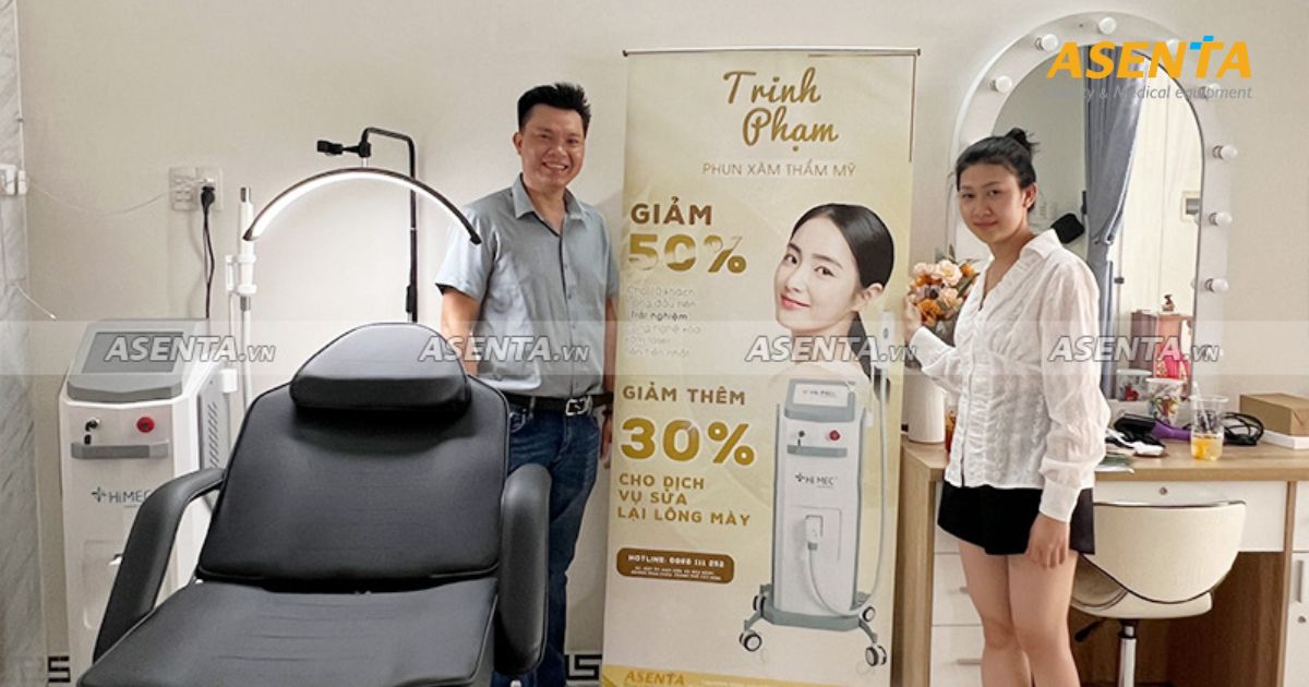 Bàn Giao Máy Laser 2350, Giường Cơ 8850 Đen, Ghế Xoay 7040