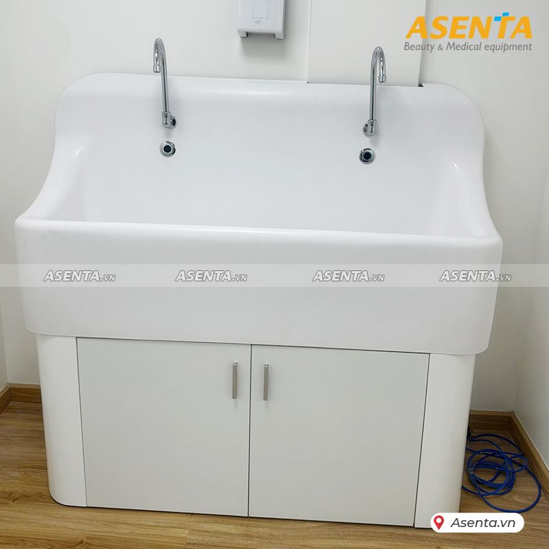 Bồn Rửa Tiệt Trùng 2 Vòi Màu Trắng Sáng Đẹp