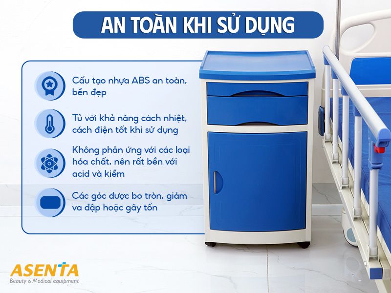 Chất liệu tủ đầu giường an toàn, chất lượng cao