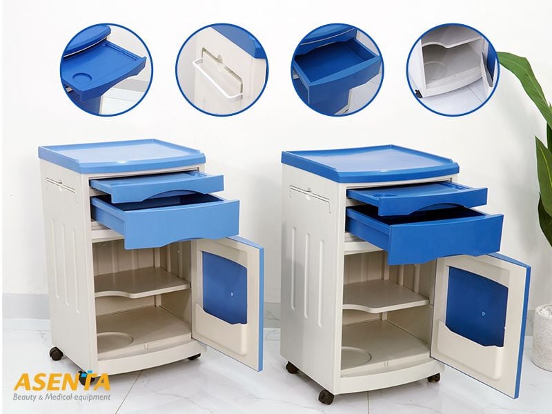 Tủ đầu giường y tế Hi-MEC HMBC-201 làm bằng nhựa ABS chất lượng cao
