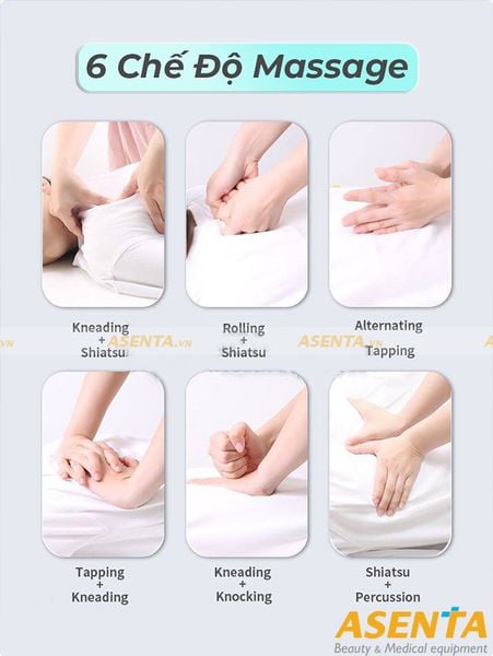 6 Chế độ massage của giường gội đầu 2in1