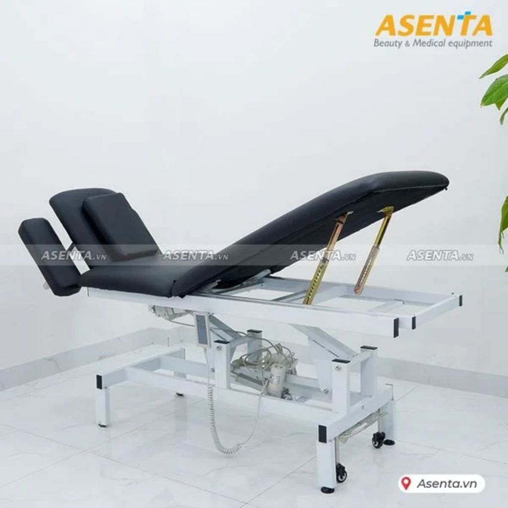Nâng - hạ đầu bằng nút bấm thủy lực và phần chân bằng thanh ray