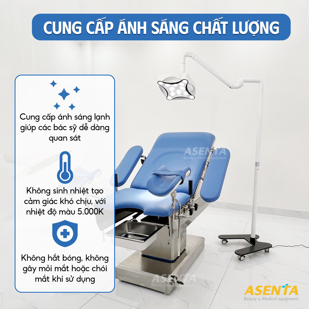 Đèn tiểu phẫu di động sẽ tiện dụng hơn khi di chuyển linh hoạt từ phòng này qua phòng khác