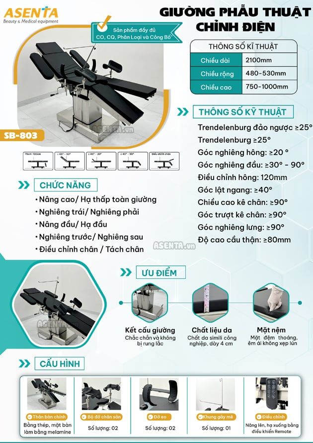 Catalog của giường mổ phẫu thuật điện thẩm mỹ SXD8802-A