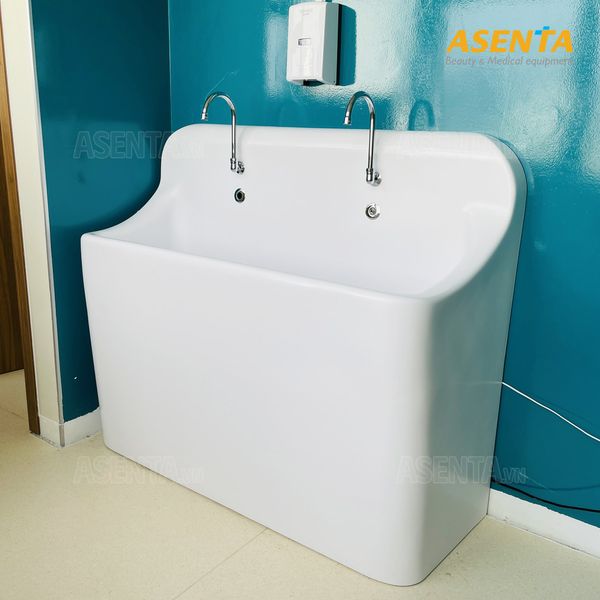 bồn rửa tay tiệt trùng composite 2 vòi dạng đứng