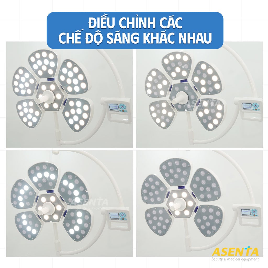 Việc có thể điều chỉnh ánh sáng linh hoạt, giúp đèn phẫu thuật petal có thể ứng dụng đa năng trong nhiều lãnh vực