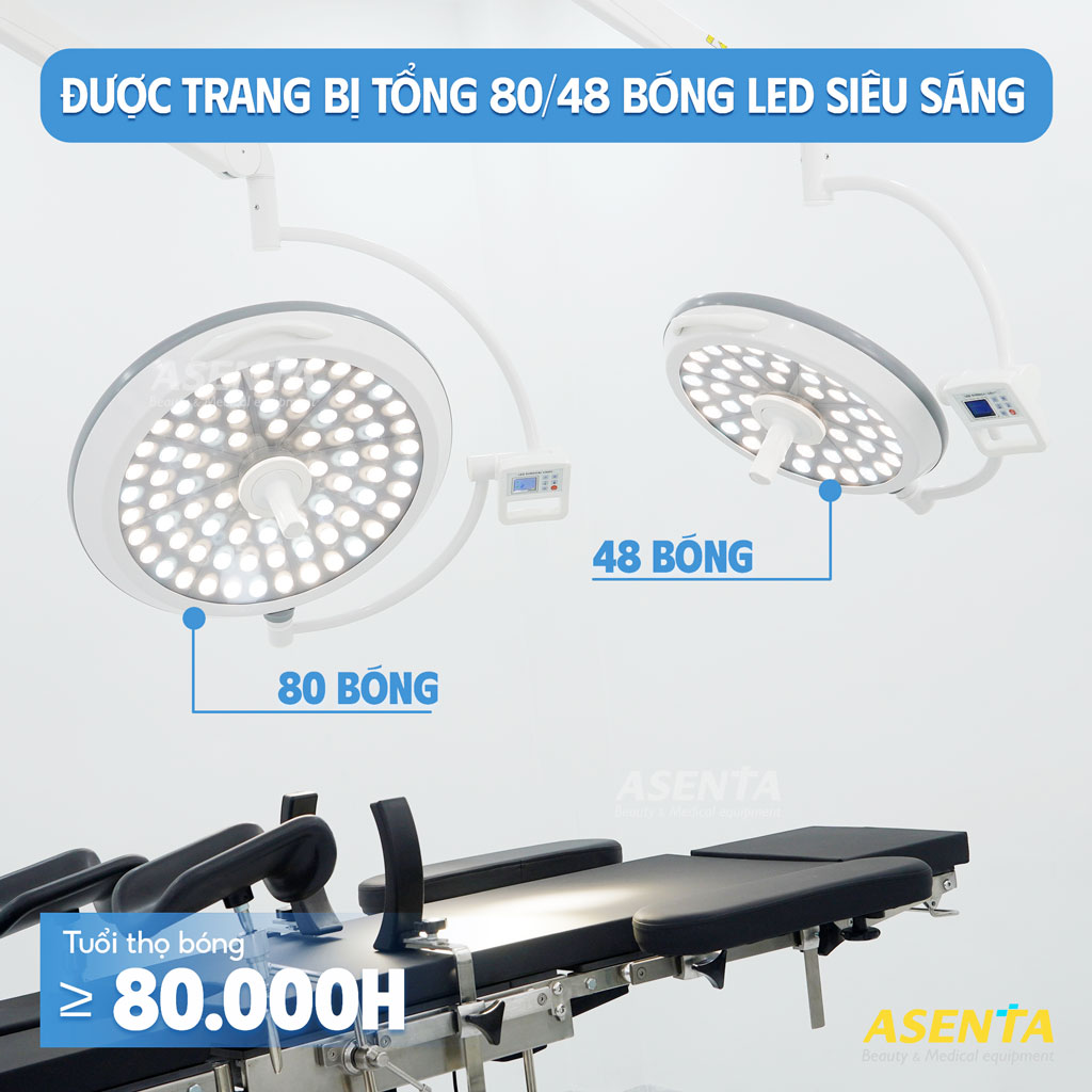Đèn phẫu thuật kiểu treo trần vừa cho một phong cách hiện đại lại vừa tiện dụng trong quá trình sử dụng.