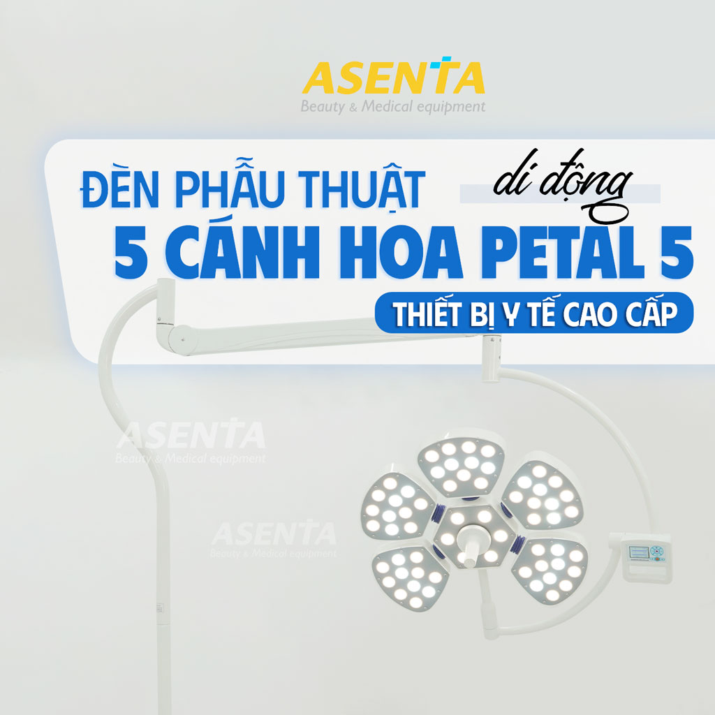 Mẫu đèn phẫu thuật di động Petal 5 chính hãng tại Asenta