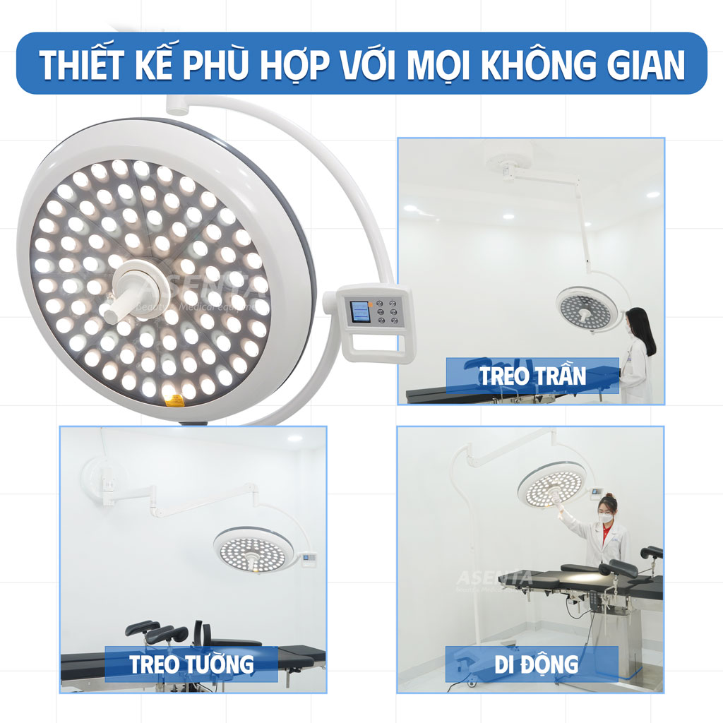 Đèn LED700 có thể lắp treo trần, treo tường hoặc dùng di động