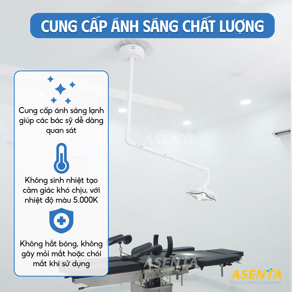 Đèn được thiết kế hiện đại với cảm ứng bật/ tắt và ánh sáng giảm hắt bóng