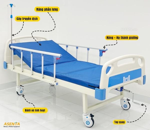 Giường Y Tế 1 tay quay giá rẻ giải pháp hữu ích cho bệnh nhân
