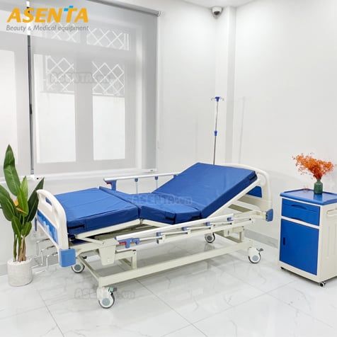 Giường bệnh nhân dùng trong bệnh viện phòng khám 3 tay quay