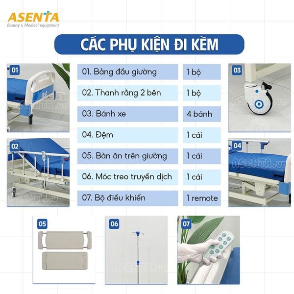 Phụ kiện đi kèm giường bệnh nhân HMHB-1040