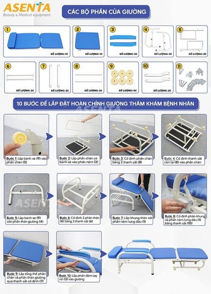 Hướng dẫn lắp đặt giường chăm sóc bệnh nhân đa năng