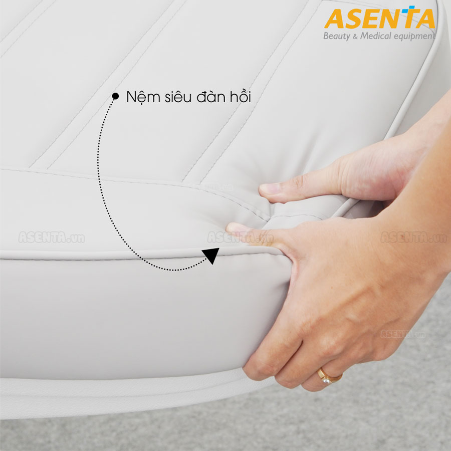 Đệm memory foam cao cấp: Bọc da PU mềm mại, không thấm nước, dễ vệ sinh.
