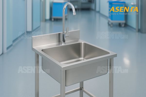Bồn rửa inox 1 ngăn cho phòng khám nhỏ