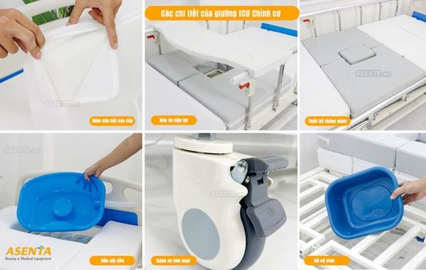 Giường Y tế tích hợp sẵn bồn gội đầu, bô đi vệ sinh