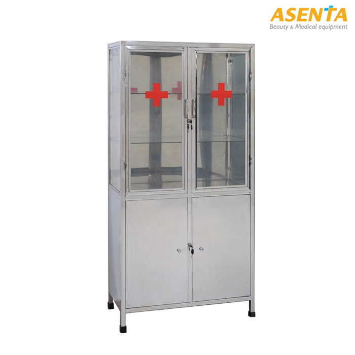 tủ thuốc inox y tế tủ inox 304 bệnh viện tủ thuốc 2 ngăn khóa tủ inox kệ điều chỉnh