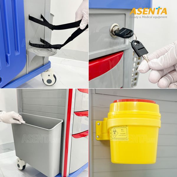 phụ kiện đi kèm xe đẩy tiêm thuốc cấp cứu