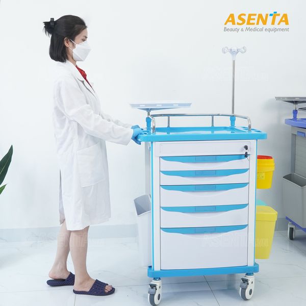 xe đẩy tiêm thuốc cấp cứu