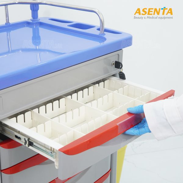 xe đẩy tiêm thuốc cấp cứu y tế