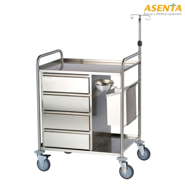 xe đẩy inox y tế xe đẩy inox 2 tầng xe đẩy 4 ngăn kéo xe đẩy phòng mổ