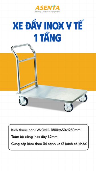 Xe đẩy inox 1 tầng