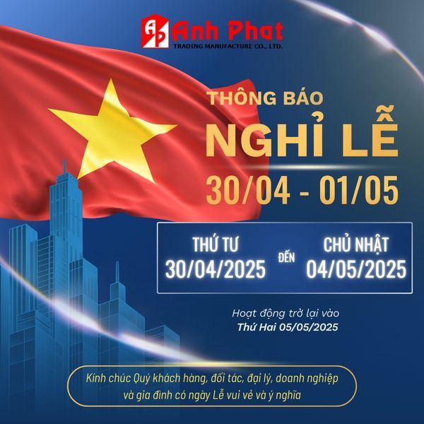 thông báo nghỉ lễ 30/4 và 1/5 năm 2025