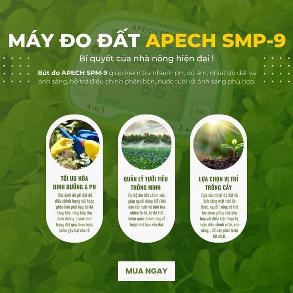 Máy đo pH đất, nhiệt độ, độ ẩm, ánh nắng APECH SPM-9 (4-in-1)