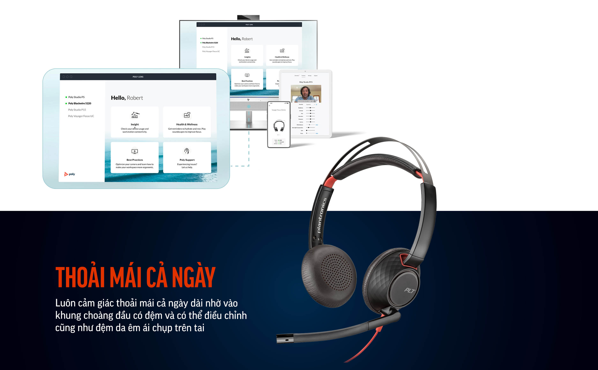 Tai nghe có dây cho doanh nghiệp HP Poly Blackwire 5220, C5220 USB-A + 3.5mm Plug (Poly SKU: 207576-201 ; HP SKU: 80R97AA) thiết kế hai bên tai kết nối với PC thông qua USB-A. Được trang bị đệm tai lớn chống ồn thụ động, tai nghe thuộc phân khúc trung cấp của Poly (trước đây là Plantronics, nay là một phần của HP).