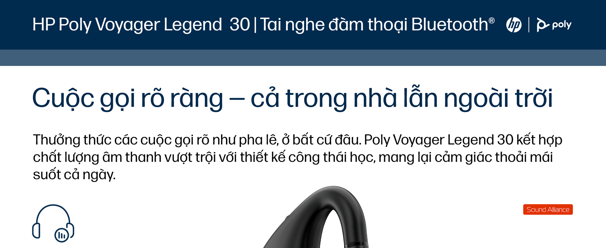 Tai nghe đàm thoại thế hệ mới nhất HP Poly Voyager Legend 30 (HP#: AV4P5AA)