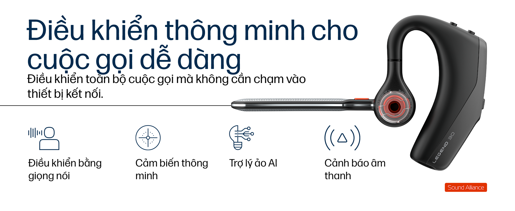 Tai nghe đàm thoại thế hệ mới nhất HP Poly Voyager Legend 30 (HP#: AV4P5AA)