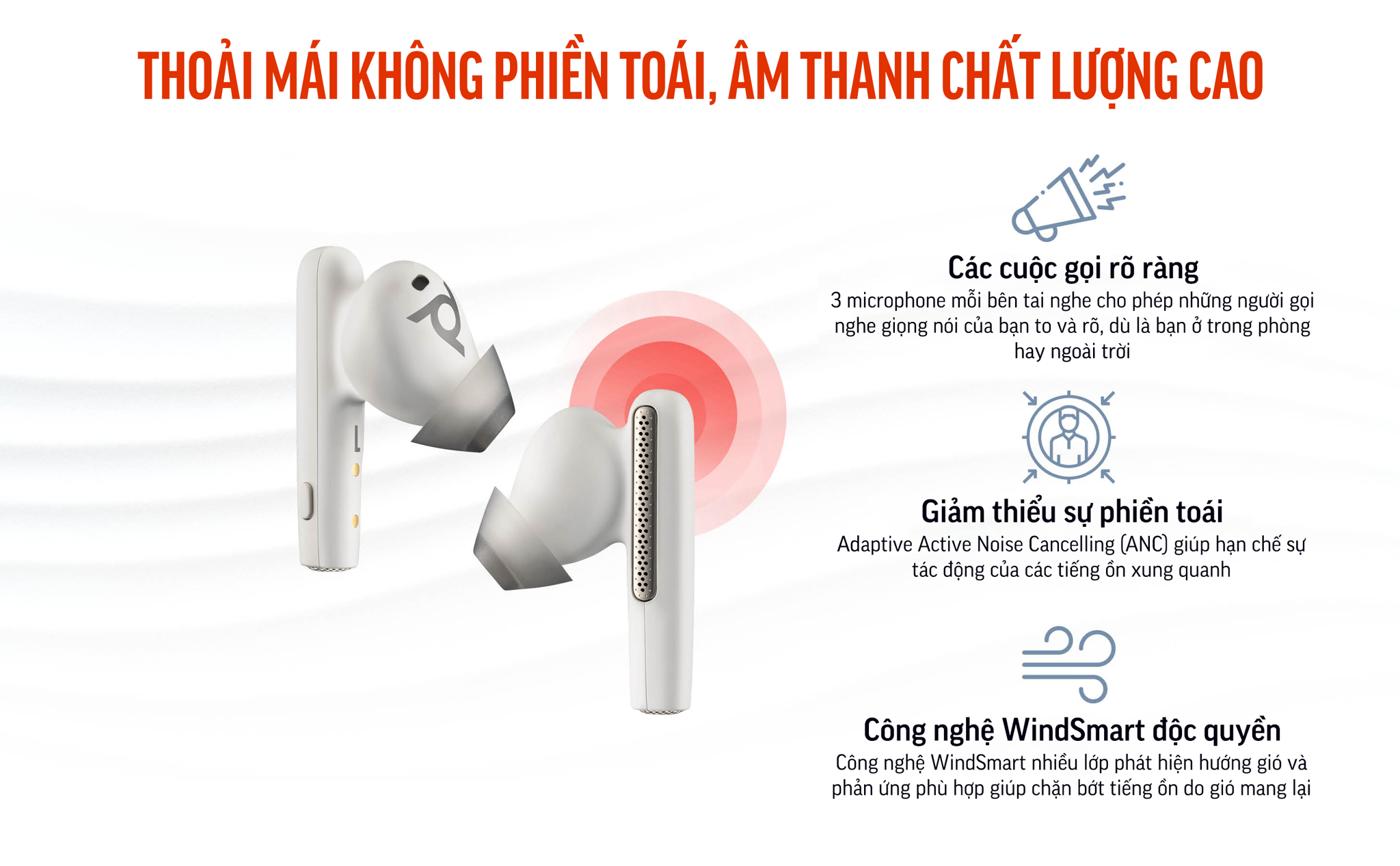 Poly Voyager Free 60+ UC (HP SKU: 7Y8G6AA ; Poly SKU: 216754-02) là dòng tai nghe nhét tai true wireless đầu tiên của Poly & HP được trang bị hộp sạc có màn hình chạm cảm ứng cao cấp. Voyager Free 60+ UC kế thừa âm thanh đẳng cấp từ Plantronics, ngoài ra còn được nâng cấp các tính năng chống ồn độc quyền từ Poly.
