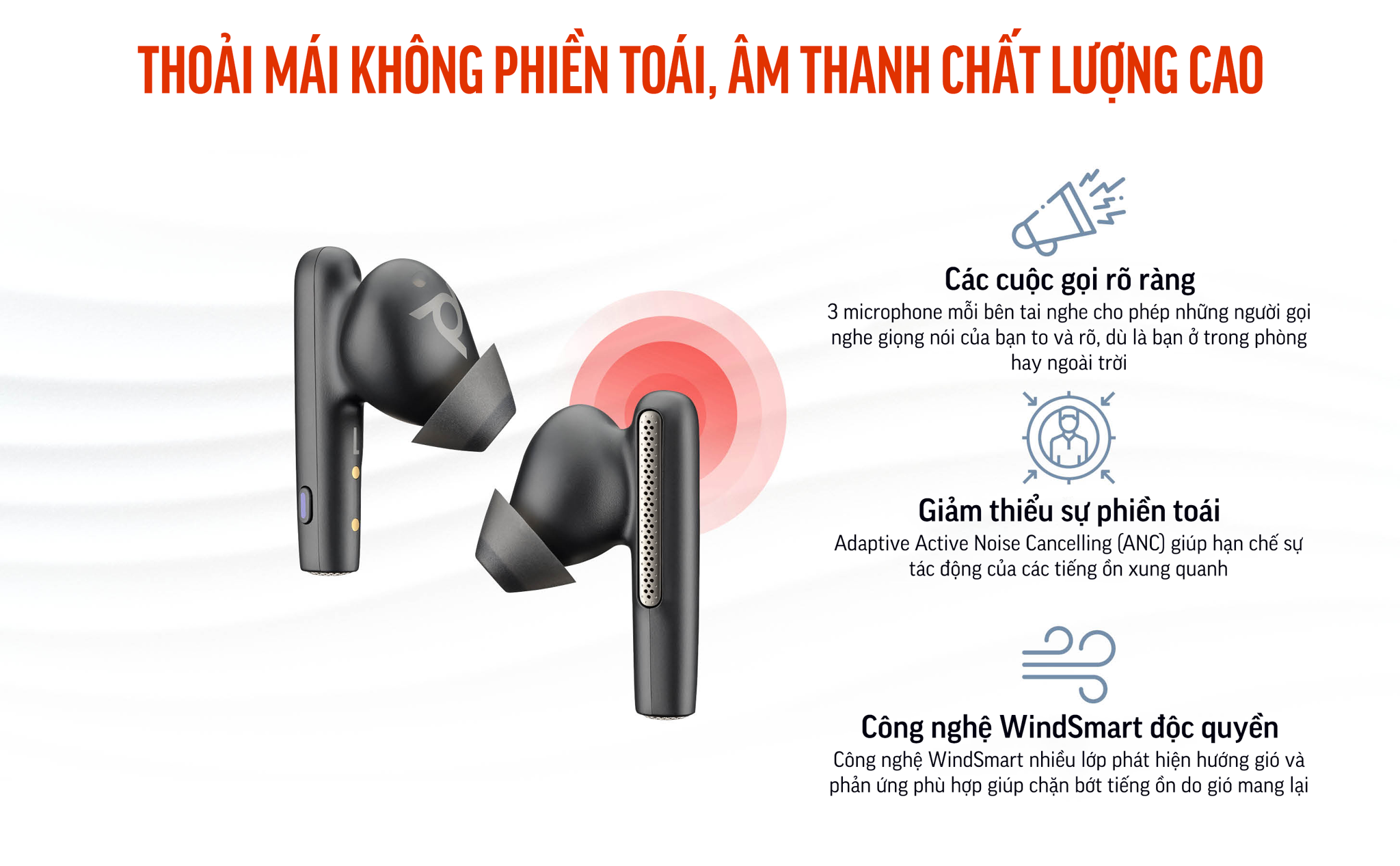 Poly Voyager Free 60+ UC chứng nhận cho Microsoft Teams (HP SKU: 7Y8H0AA ; Poly SKU: 216066-02) được trang bị hộp sạc có màn hình chạm cảm ứng cao cấp. Voyager Free 60+ UC của Poly & HP kế thừa âm thanh đẳng cấp từ Plantronics, ngoài ra còn được nâng cấp các tính năng chống ồn độc quyền từ Poly.