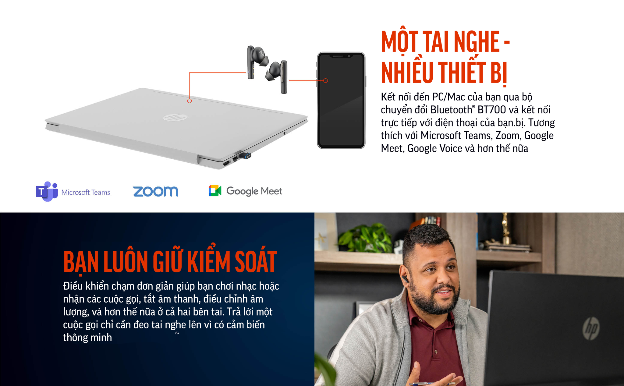 Tai nghe nhét tai Poly Voyager Free 60 UC (HP SKU: 7Y8H3AA ; Poly SKU: 220756-01) là dòng sản phẩm tai nghe nhét tai true wireless đầu tiên của Poly & HP được ra mắt tại các triển lãm CES 2023 và ISE 2023. Poly Voyager Free 60 UC được trang bị các công nhệ âm thanh tiên tiến, micrô lọc ồn, chống tiếng ồn gió.