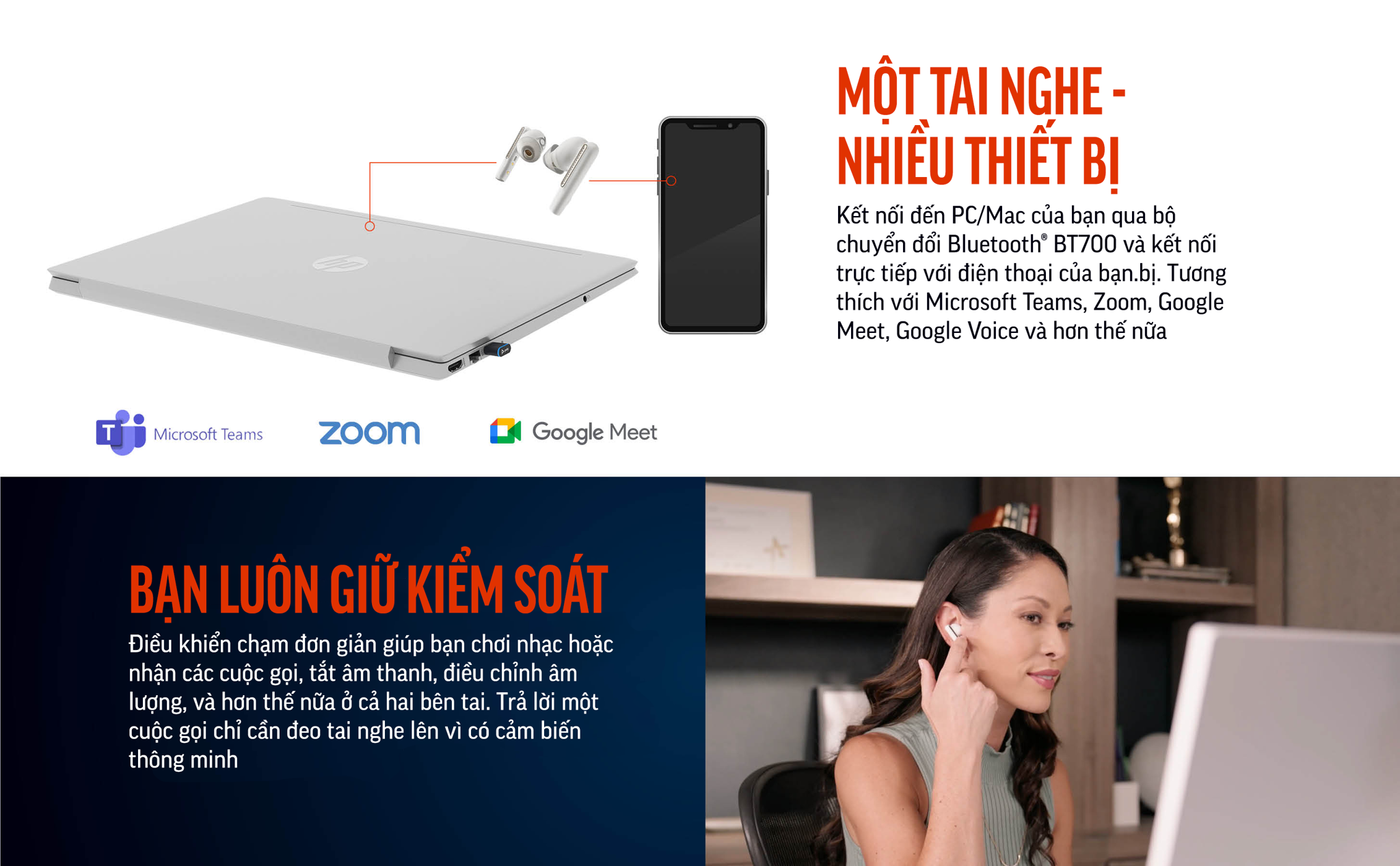 Tai nghe nhét tai Poly Voyager Free 60 UC (HP SKU: 7Y8L3AA ; Poly SKU: 220758-01) là dòng sản phẩm tai nghe nhét tai true wireless đầu tiên của Poly & HP được ra mắt tại các triển lãm CES 2023 và ISE 2023. Poly Voyager Free 60 UC được trang bị các công nhệ âm thanh tiên tiến, micrô lọc ồn, chống tiếng ồn gió.