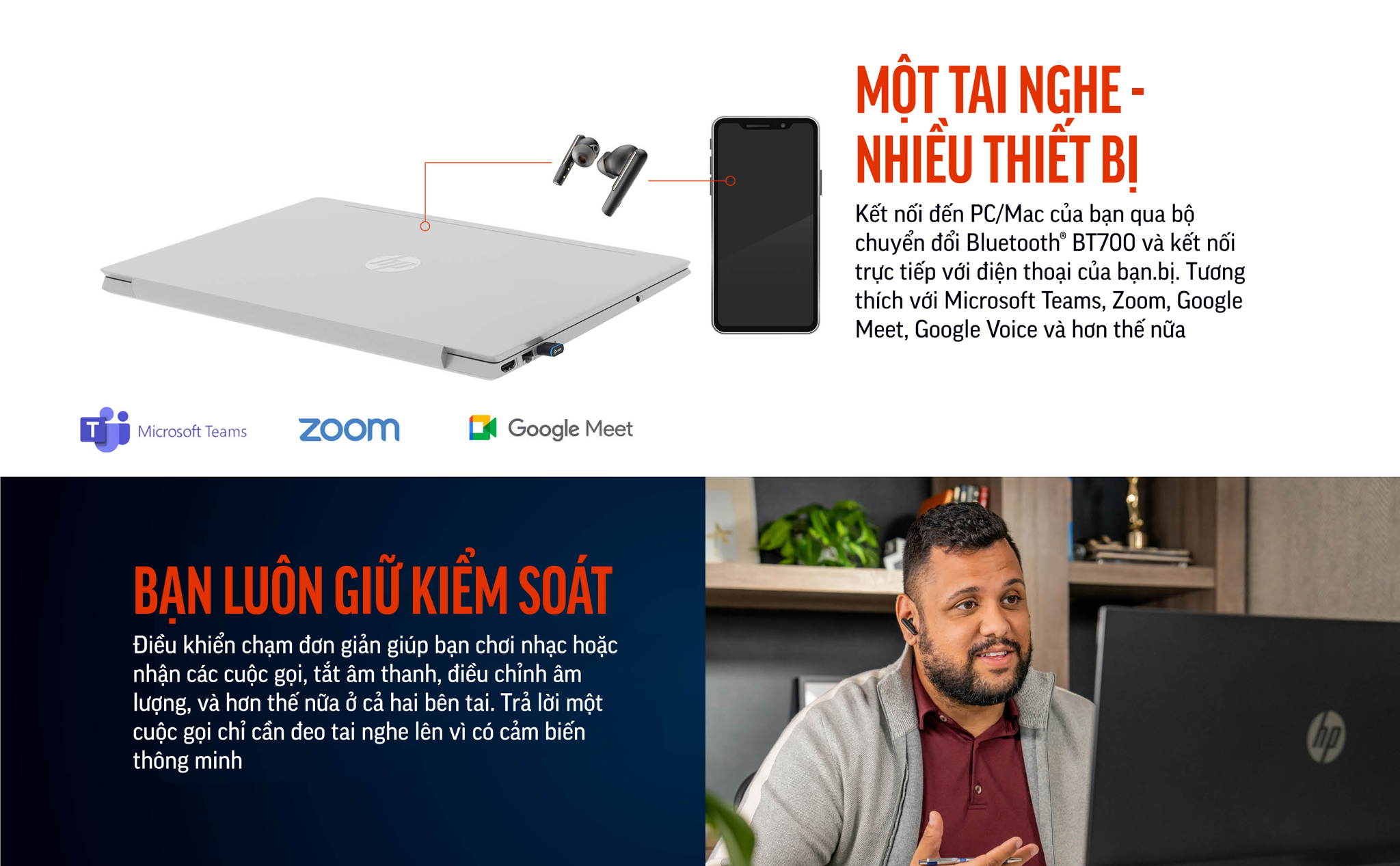 Tai nghe nhét tai Poly Voyager Free 60 UC (HP SKU: 7Y8H4AA ; Poly SKU: 220756-02) là dòng sản phẩm tai nghe nhét tai true wireless đầu tiên của Poly & HP được ra mắt tại các triển lãm CES 2023 và ISE 2023. Poly Voyager Free 60 UC được trang bị các công nhệ âm thanh tiên tiến, micrô lọc ồn, chống tiếng ồn gió.