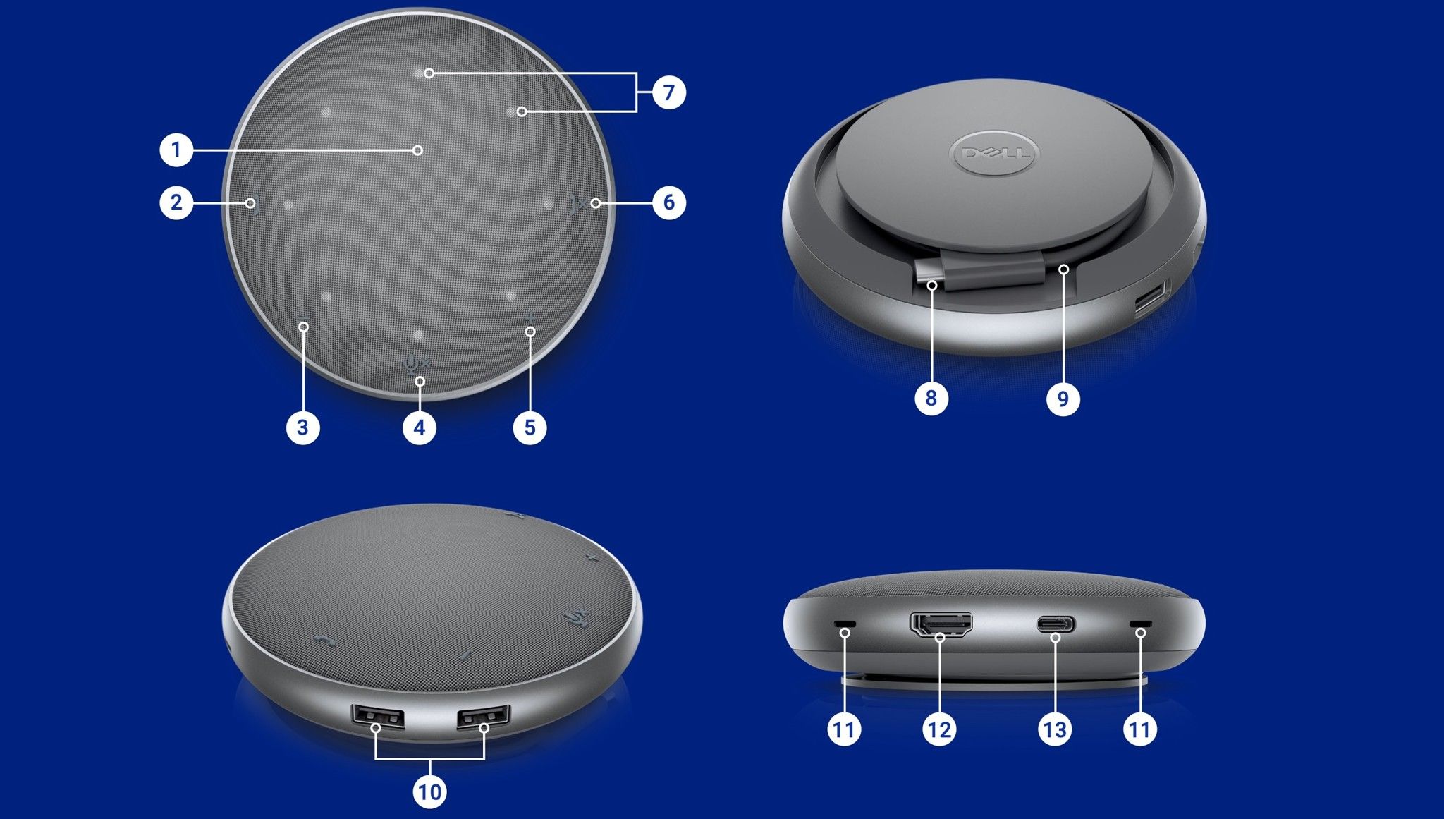 Dell Speakerphone with Multiport Adapter - MH3021P (520-AARF)