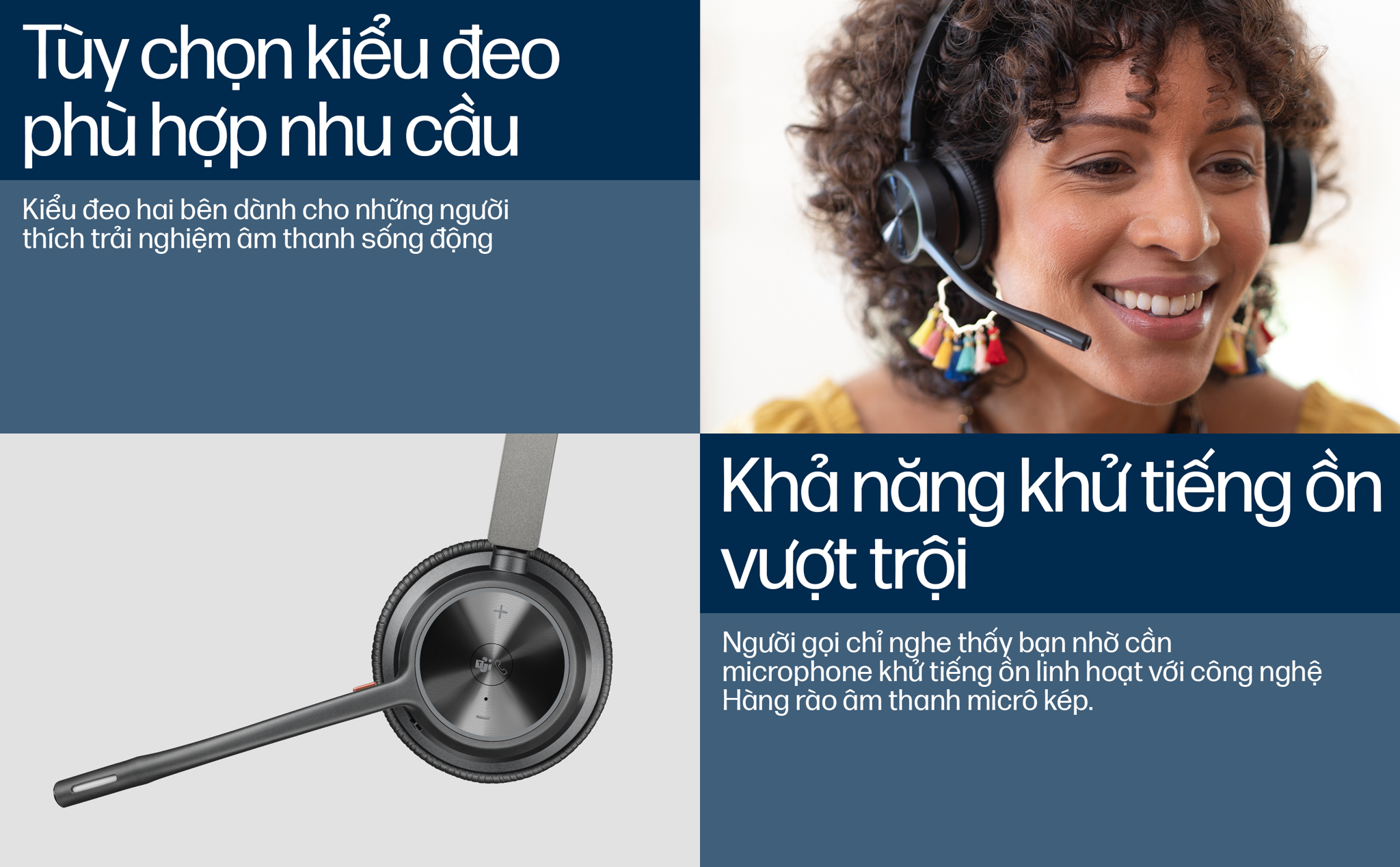 Tai nghe không dây HP Poly Voyager 4320 UC kèm chân sạc đứng chứng nhận cho Microsoft Teams (HP SKU: 77Z00AA ; Poly SKU: 218476-02) với thời gian đàm thoại tới 24 giờ và thời gian nghe 47 giờ (với BT700). Ngoài ra Poly Voyager 4320 có micrô khử tiếng ồn linh hoạt tích hợp công nghệ Acoustic Fence độc quyền của Poly.