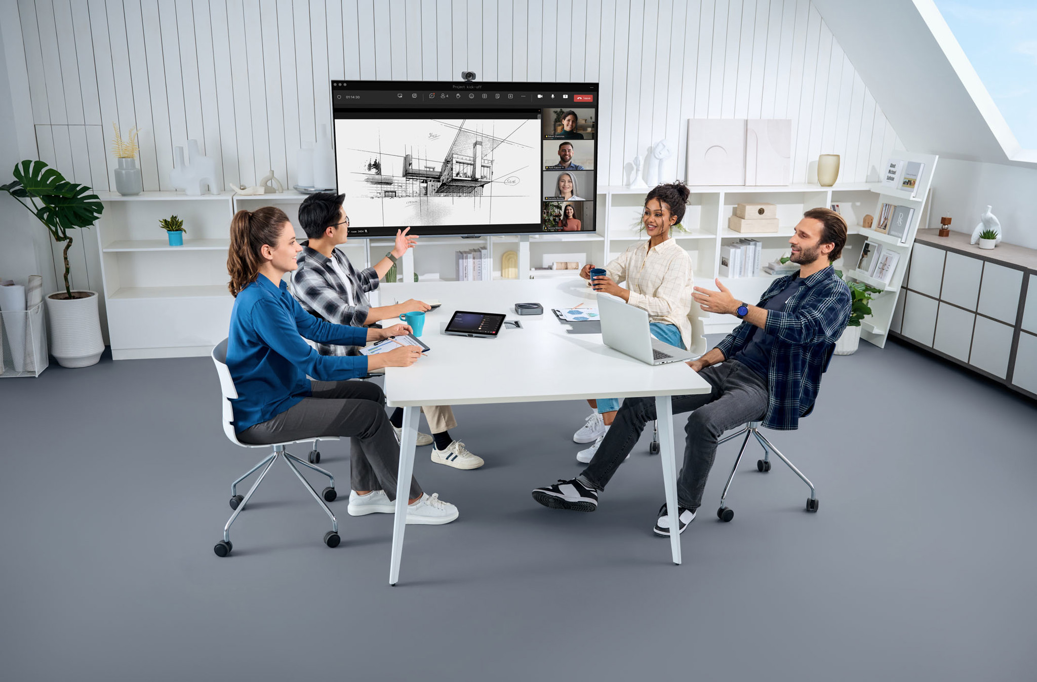 Webcam họp trực tuyến MAXHUB UC W31 là một camera 4K góc rộng được thiết kế để sử dụng với các phòng họp trực tuyến. Được thiết kế cho phòng họp nhỏ hoặc trung bình, camera MAXHUB UC W31 có một góc nhìn 120° cùng khả năng zoom 5X cho phép quan sát gần như toàn bộ số người trong phòng họp, hạn chế góc chết.