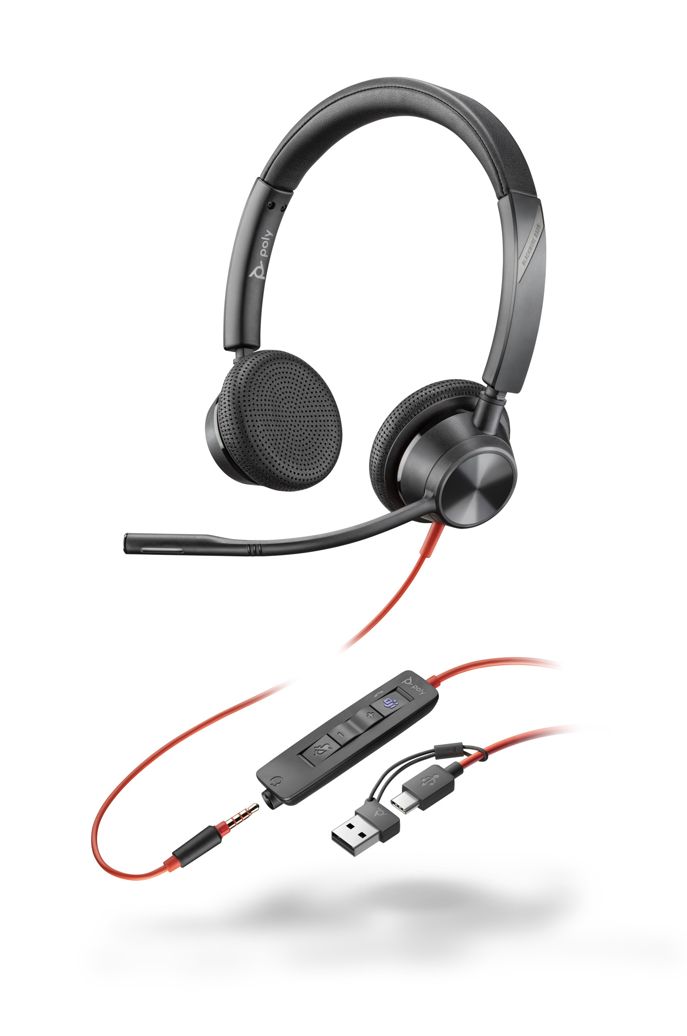 TAI NGHE USB CÓ THÊM CỔNG AUDIO 3.5MM THẾ HỆ MỚI CHO DOANH NGHIỆP PLANTRONICS (POLY) BLACKWIRE 3325, BW3325