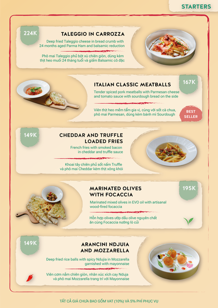 Menu Pasta Fresca