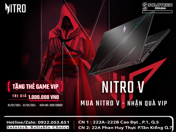 ĐẶC QUYỀN GAME THỦ 2024 TỪ ACER: MUA NITRO V NHẬN QUÀ VIP