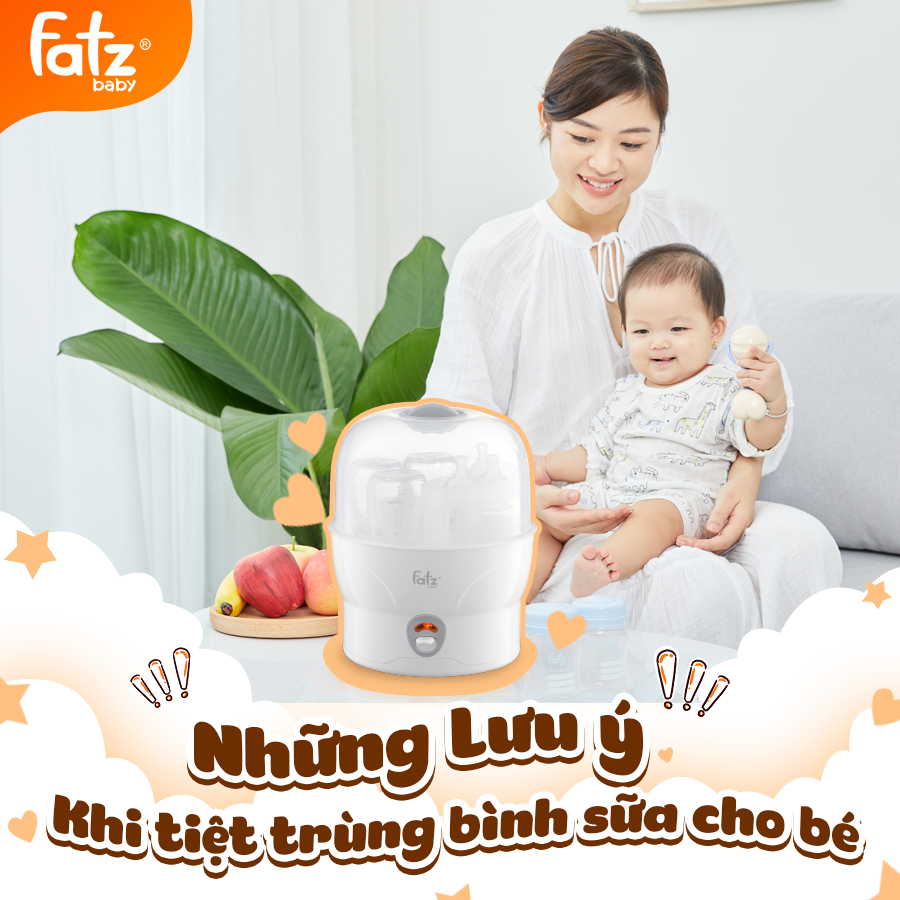 Những lưu ý khi tiệt trùng bình sữa cho bé